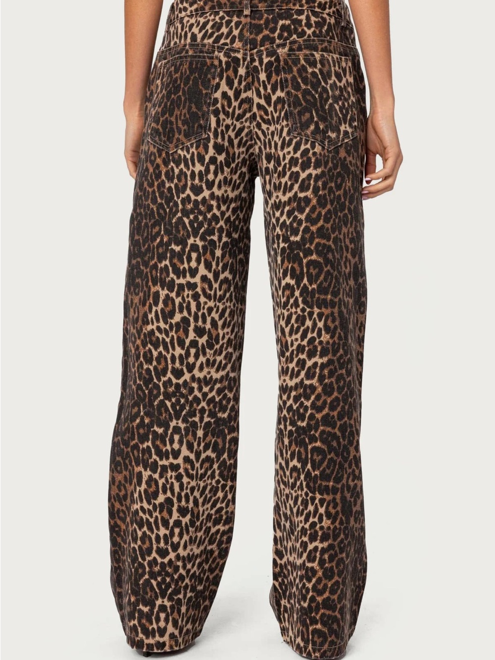 Edikted Leopard Printed Low Rise Jean | S - Picture 2 of 6